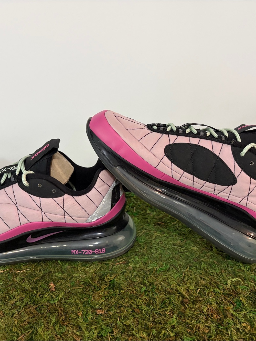 Nike Women’s Pink and Black Air Max Sneakers with Mint Laces - Picture 3 of 4